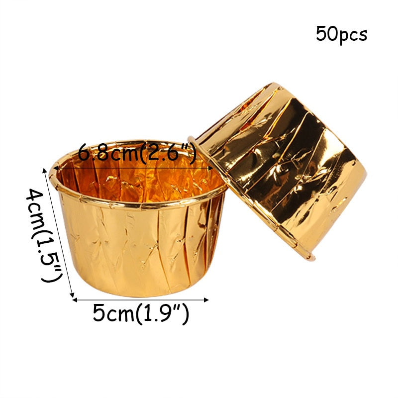 Cupcake förmchen 5cm Gold x12