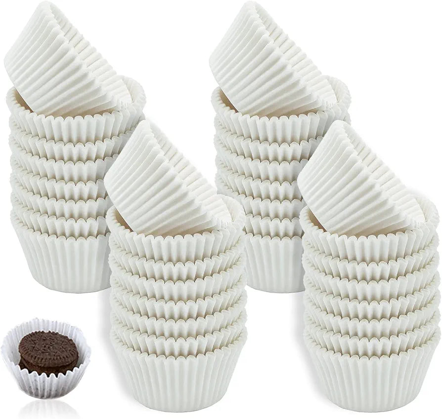 1000 Stück Mini-Cupcake-Förmchen, weiße Cupcake-Formen, Muffinförmchen, Cupcake-Förmchen zum Backen, weiße Einweg-Papier-Backförmchen für Kuchenbälle, Cupcakes, Muffins und Süßigkeiten