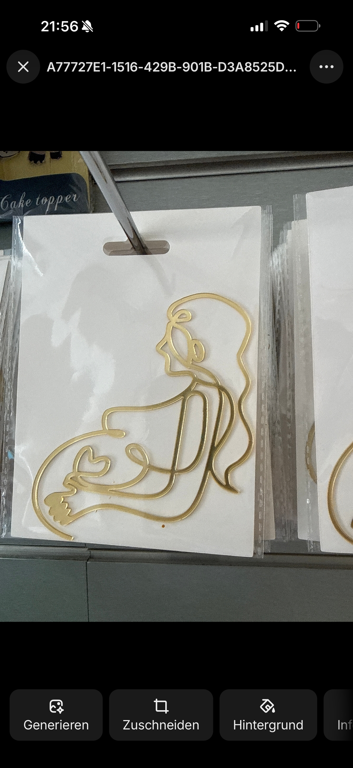 Cake Topper Schwangere Frau Gold – Babyshower Tortendeko