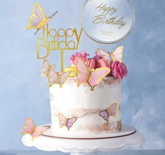 10 Stück Schmetterlinge Kuchen Deko Cupcake Toppers Rosa