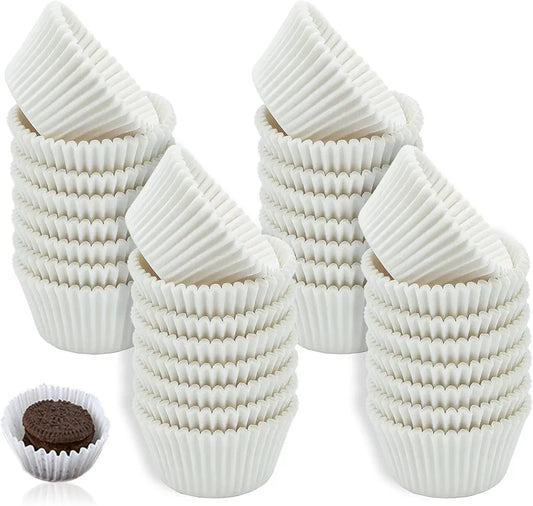 1000 Stück Mini-Cupcake-Förmchen, weiße Cupcake-Formen, Muffinförmchen, Cupcake-Förmchen zum Backen, weiße Einweg-Papier-Backförmchen für Kuchenbälle, Cupcakes, Muffins und Süßigkeiten