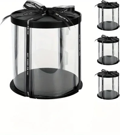 Tortenbox 25 cm x 25cm transparent rund